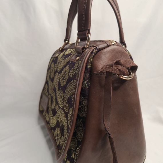 Tas Kulit Wanita Kombinasi Songket