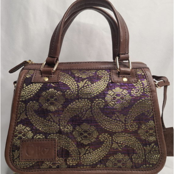 Tas Kulit Wanita Kombinasi Songket