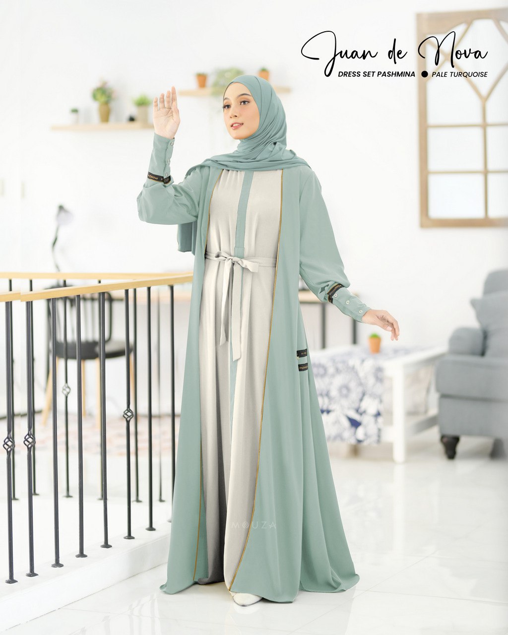 Juan De Nova Dress Set Pashmina by Mouza - Image 3